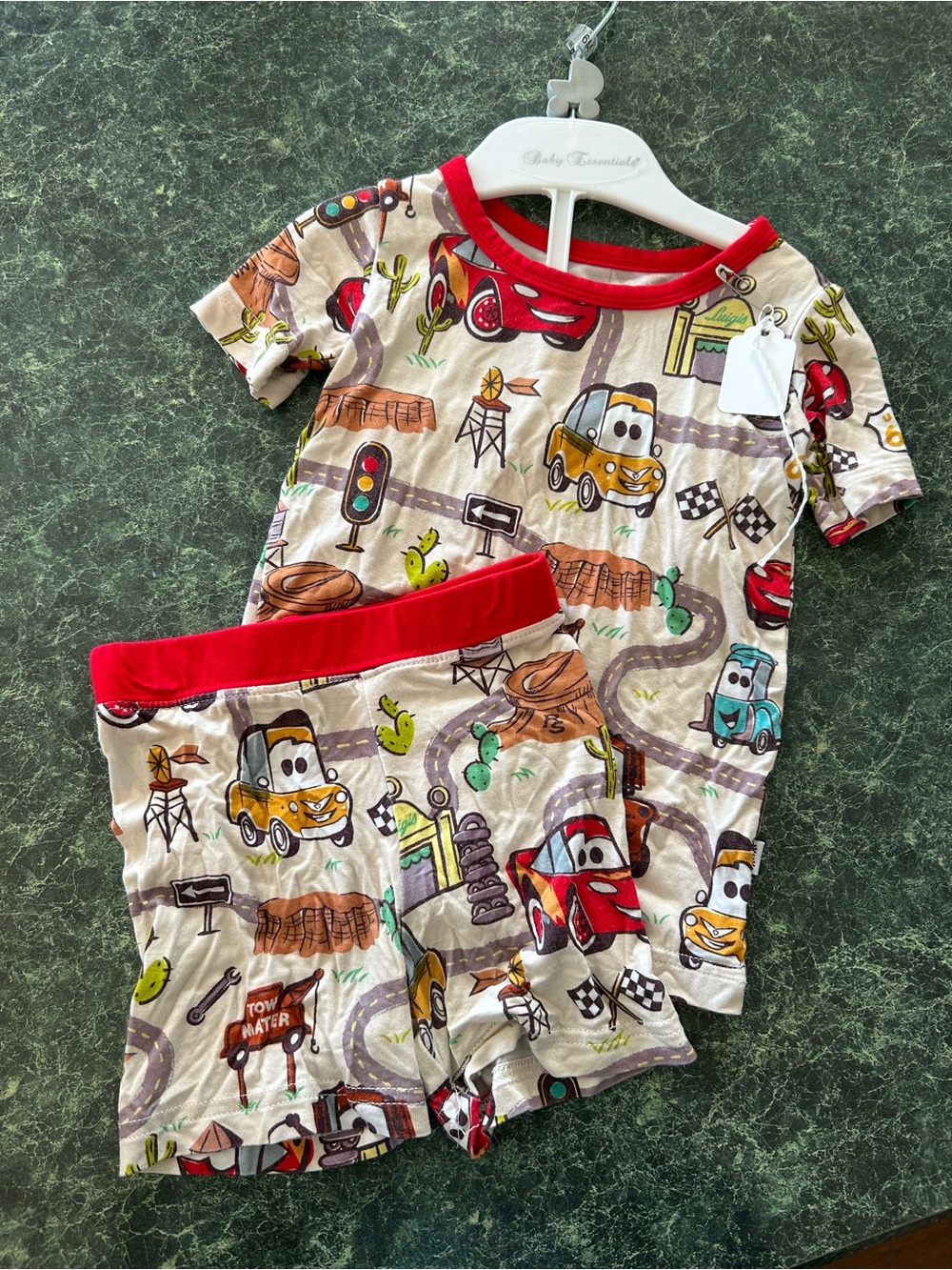 Little Sleepies Cars Pajama Set with Red Trim